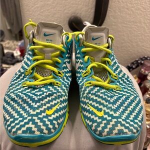 Nike Kids Teal and Lime Sneakers